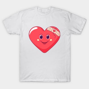 Cracked red heart with restoring patch T-Shirt